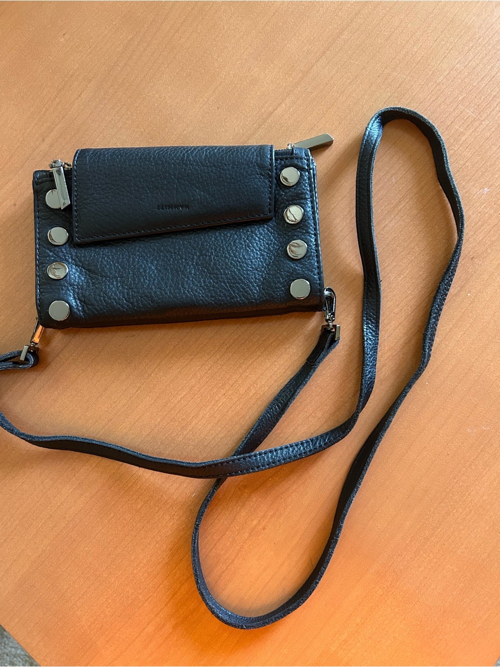 Hammitt Levy Black Leather Crossbody Wallet